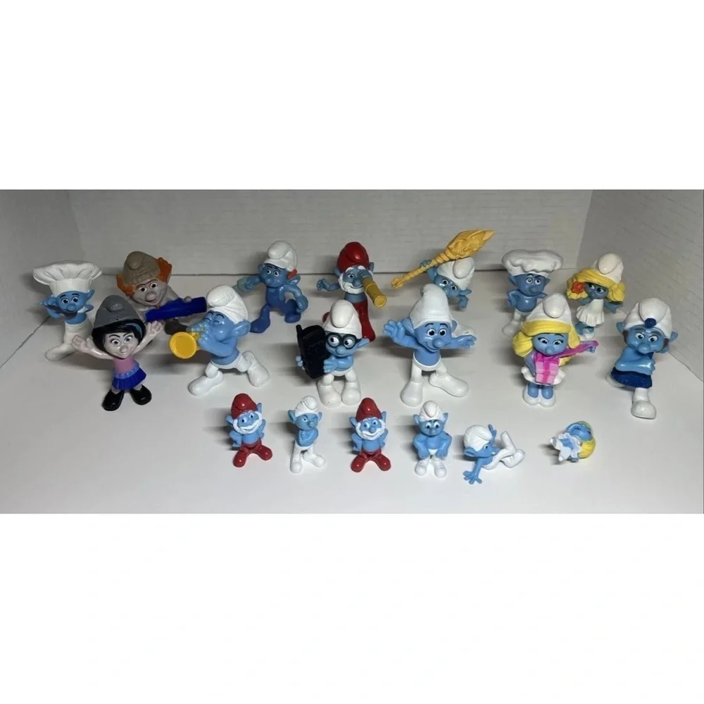 Lot Of 19 Smurfs Movie Figures Assorted bundle Smurf Figurines Toys cartoon set